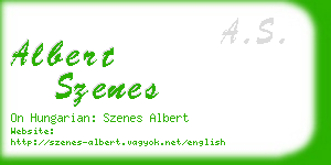 albert szenes business card